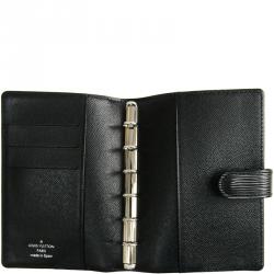 Pre Owned Louis Vuitton Noir Epi Leather Small Ring Agenda Cover