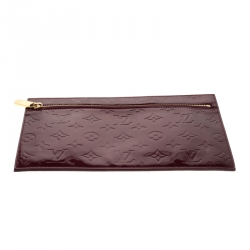 Pre Owned Louis Vuitton Rouge Fauviste Vernis PM Pershing Clutch
