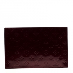 Pre Owned Louis Vuitton Rouge Fauviste Vernis PM Pershing Clutch