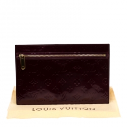 Pre Owned Louis Vuitton Rouge Fauviste Vernis PM Pershing Clutch