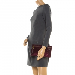 Pre Owned Louis Vuitton Rouge Fauviste Vernis PM Pershing Clutch