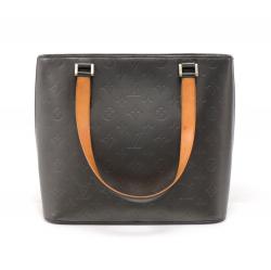 Pre Owned Louis Vuitton Black Monogram Mat Stockton Bag