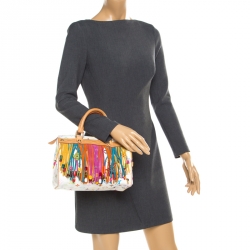 مملوكة مسبقًا Louis Vuitton White Monogram Multicolore Limited Edition Fringe Speedy 25