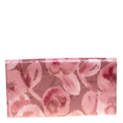 Louis Vuitton Rose Velours Monogram Vernis Ikat Limited Edition Sarah Wallet