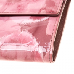 Louis Vuitton Rose Velours Monogram Vernis Ikat Limited Edition Sarah Wallet