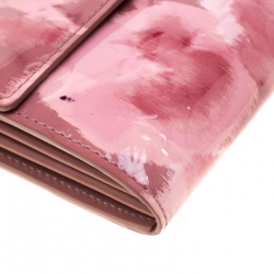Louis Vuitton Rose Velours Monogram Vernis Ikat Limited Edition Sarah Wallet