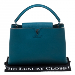 Louis Vuitton Turquoise Taurillon Leather Capucines MM Bag