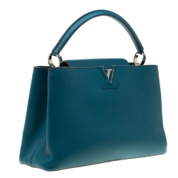 Louis Vuitton Turquoise Taurillon Leather Capucines MM Bag