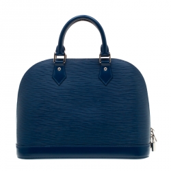 Pre Owned Louis Vuitton Cyan Epi Leather Alma PM Bag