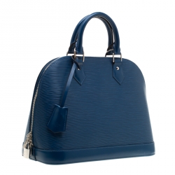Pre Owned Louis Vuitton Cyan Epi Leather Alma PM Bag