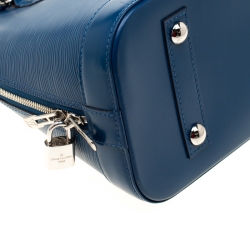 Pre Owned Louis Vuitton Cyan Epi Leather Alma PM Bag