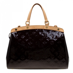 Pre Owned Louis Vuitton Amarante Monogram Vernis Brea MM Bag