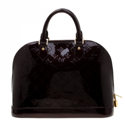 Pre Owned Louis Vuitton Amarante Monogram Vernis Alma PM Bag