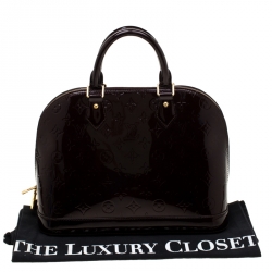 Pre Owned Louis Vuitton Amarante Monogram Vernis Alma PM Bag
