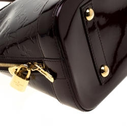 Pre Owned Louis Vuitton Amarante Monogram Vernis Alma PM Bag