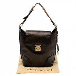 Pre Owned Louis Vuitton Bronze/Dark Brown Monogram Embossed Leather Limited Edition Sergent GM Bag