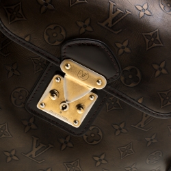 Pre Owned Louis Vuitton Bronze/Dark Brown Monogram Embossed Leather Limited Edition Sergent GM Bag