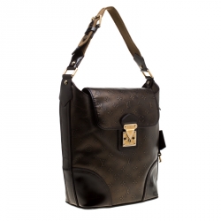 Pre Owned Louis Vuitton Bronze/Dark Brown Monogram Embossed Leather Limited Edition Sergent GM Bag