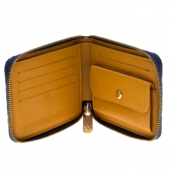 LOUIS VUITTON Denim Zip Compact Wallet Blue 1158155