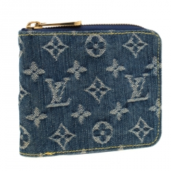 Pre Owned محفظة لوي فيتون كومباكت دنيم مونوغرمية زرقاء