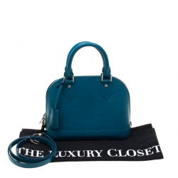 Pre Owned Louis Vuitton Cyan Epi Leather Alma BB Bag