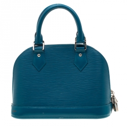 Pre Owned Louis Vuitton Cyan Epi Leather Alma BB Bag