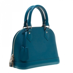 Pre Owned Louis Vuitton Cyan Epi Leather Alma BB Bag