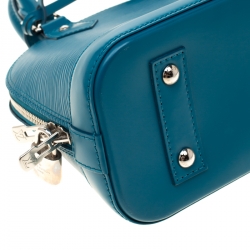 Pre Owned Louis Vuitton Cyan Epi Leather Alma BB Bag