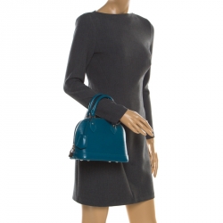 Pre Owned Louis Vuitton Cyan Epi Leather Alma BB Bag