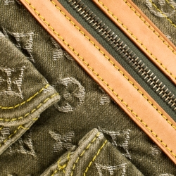 مملوكة مسبقًا  حقيبة لوي فيتون نوي سبيدي دنيم مونوغرامي خضراء