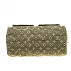 مملوكة مسبقًا  حقيبة لوي فيتون نوي سبيدي دنيم مونوغرامي خضراء