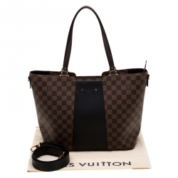 Pre Owned Louis Vuitton Damier Canvas and Taurillon Leather Jersey Tote 