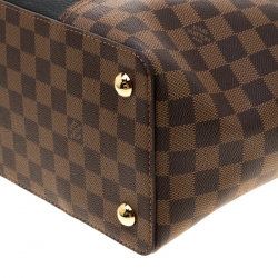 Pre Owned Louis Vuitton Damier Canvas and Taurillon Leather Jersey Tote 