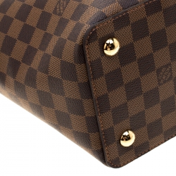 Pre Owned Louis Vuitton Damier Canvas and Taurillon Leather Jersey Tote 