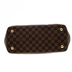 Pre Owned Louis Vuitton Damier Canvas and Taurillon Leather Jersey Tote 
