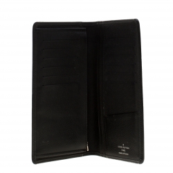 مملوكة مسبقًا Louis Vuitton Black Taiga Leather Brazza Wallet