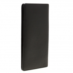 مملوكة مسبقًا Louis Vuitton Black Taiga Leather Brazza Wallet