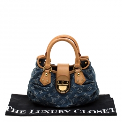 Pre Owned Louis Vuitton Blue Monogram Denim Pleaty Bag