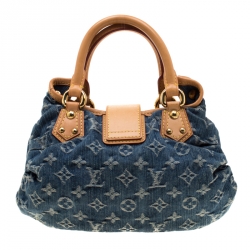 Pre Owned Louis Vuitton Blue Monogram Denim Pleaty Bag
