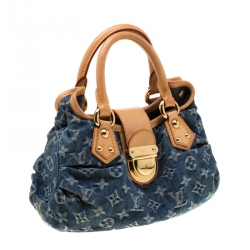 Pre Owned Louis Vuitton Blue Monogram Denim Pleaty Bag