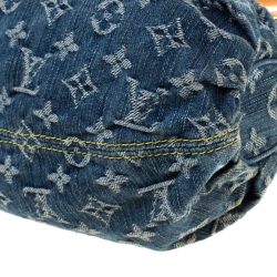 Pre Owned Louis Vuitton Blue Monogram Denim Pleaty Bag