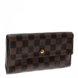 Louis Vuitton Damier Ebene Canvas Sarah Flap Wallet