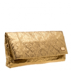 مملوكة مسبقًا Louis Vuitton Gold Monogram Cowhide Leather Limelight Clutch GM
