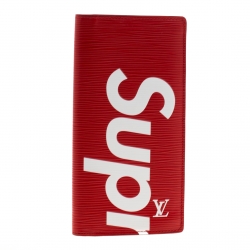 Louis Vuitton Red Epi Leather  X Supreme Slender Wallet