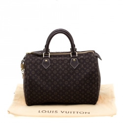 Pre Owned Louis Vuitton Fusain Monogram Canvas Mini Lin Speedy 30 Bag