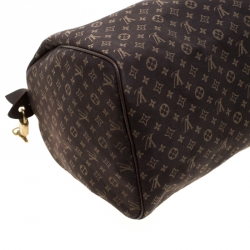 Pre Owned Louis Vuitton Fusain Monogram Canvas Mini Lin Speedy 30 Bag