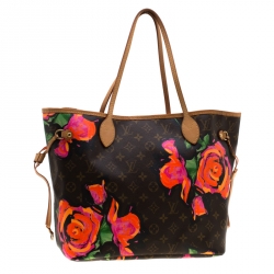 Pre Owned Louis Vuitton Monogram Canvas Limited Edition Stephen Sprouse Roses Neverfull MM Bag