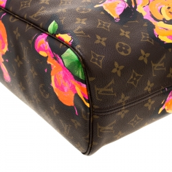 Pre Owned Louis Vuitton Monogram Canvas Limited Edition Stephen Sprouse Roses Neverfull MM Bag