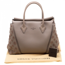 Pre Owned Louis Vuitton Galet Beige Monogram Velvet and Veau Cachemire Leather W PM Bag