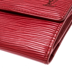 Pre Owned Louis Vuitton Red Epi Leather Ludlow Wallet